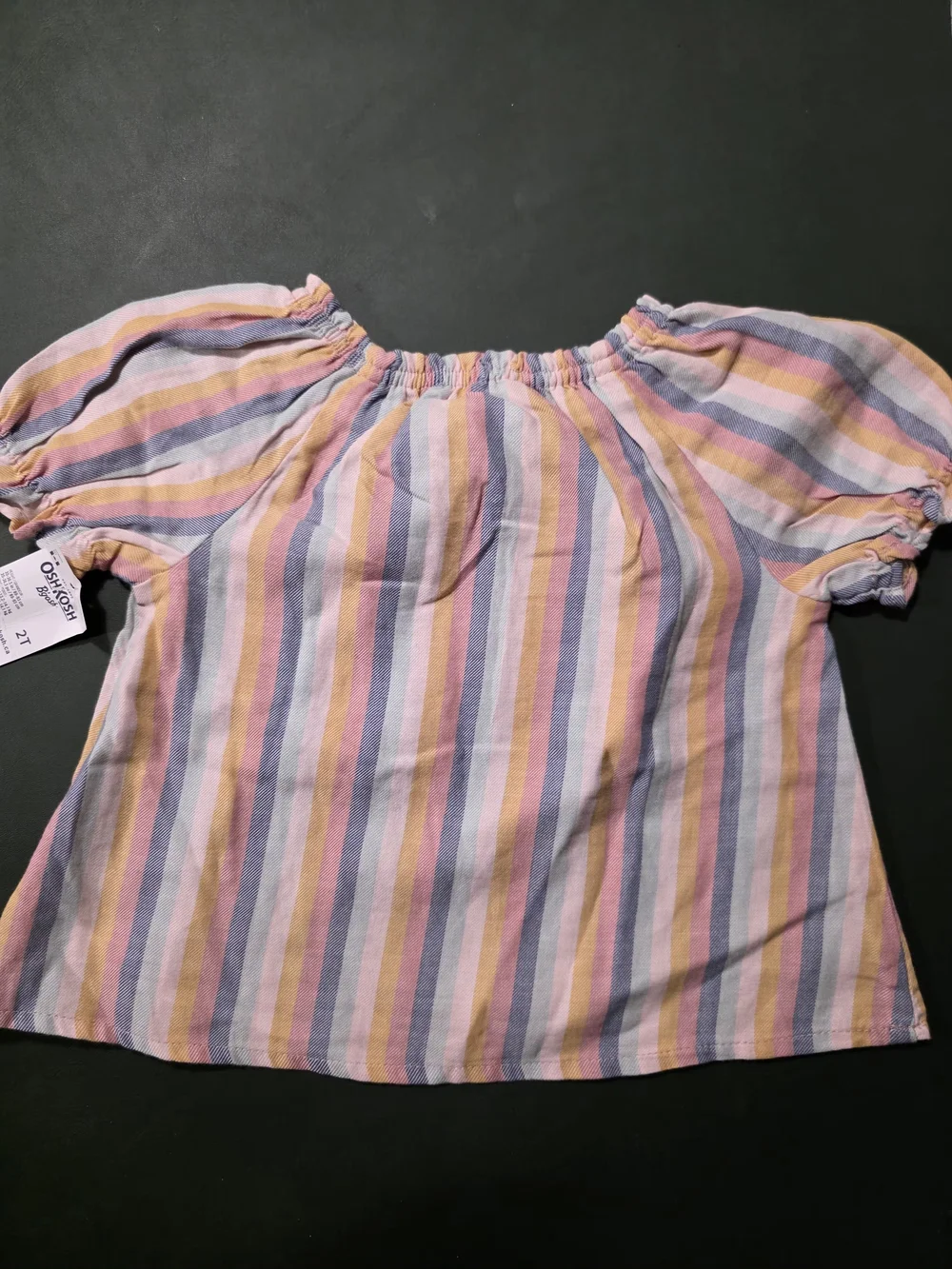 OshKosh Pink Multi-Stripe Girls' Off-Shoulder Top